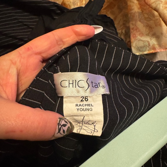 Pinstripe bustle skirt, plus size 26 - Picture 3 of 3